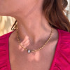 Round Cut White Sapphire Ball Chain Station Necklace