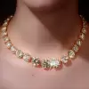 210ctw Round Cut White Sapphire Riviera Statement Necklace