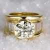 16mm Width 5ct Round Cut White Sapphire Bold Cocktail Ring