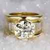 16mm Width 5ct Round Cut White Sapphire Bold Cocktail Ring