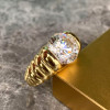 3.8ct Round Cut Curved Wave Engagement Ring