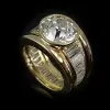 16mm Width 5ct Round Cut White Sapphire Bold Cocktail Ring