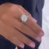 6.8ct Round Cut Contemporary Art Inspired Engagement Ring