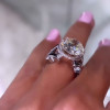 6.8ct Round Cut Contemporary Art Inspired Engagement Ring