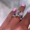 6.8ct Round Cut Contemporary Art Inspired Engagement Ring
