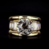 16mm Width 5ct Round Cut White Sapphire Bold Cocktail Ring