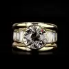 16mm Width 5ct Round Cut White Sapphire Bold Cocktail Ring