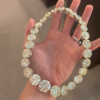 240ctw Round Cut White Sapphire Statement Necklace