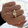 3.8ct Round Cut Curved Wave Engagement Ring