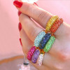 7MM Wide Multicolor Sapphire Paved Wedding Band