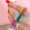 7MM Wide Multicolor Sapphire Paved Wedding Band
