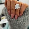 2ct Oval Cut White Sapphire Halo Engagement Ring