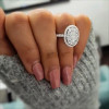 2ct Oval Cut White Sapphire Halo Engagement Ring