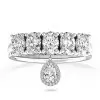 3ctw Oval and Pear Cut Drop Wedding Band
