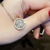 Round Cut Created Diamond Pendant Necklace
