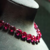 Oval Cut Ruby Choker Necklace in Sterling Silver