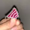 16ctw Round Cut Ruby Bold Wave Cocktail Ring