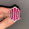 16ctw Round Cut Ruby Bold Wave Cocktail Ring