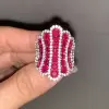 16ctw Round Cut Ruby Bold Wave Cocktail Ring
