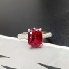 3ct Cushion Cut Ruby Engagement Ring