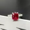 3ct Cushion Cut Ruby Engagement Ring