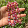 90ctw Halo Ruby White Sapphire Statement Necklace