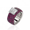 6.5ct Radiant Cut White Sapphire Bold Paved Ring