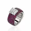 6.5ct Radiant Cut White Sapphire Bold Paved Ring