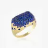2.5ctw Multicolor Sapphire Paved Cocktail Ring