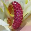 7MM Wide Multicolor Sapphire Paved Wedding Band