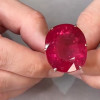 15ct Large Oval Cut Ruby Flush Set Shank Cocktail Ring