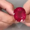 15ct Large Oval Cut Ruby Flush Set Shank Cocktail Ring
