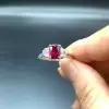 1.5ct Cushion Cut Ruby Dainty Engagement Ring