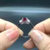 1.5ct Cushion Cut Ruby Dainty Engagement Ring