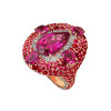 5.8ct Oval Cut Ruby Allover Paved Vintage Cocktail Ring