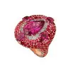 5.8ct Oval Cut Ruby Allover Paved Vintage Cocktail Ring