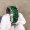 8.5ctw Princess Cut Three Row Wedding Band