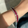 32ctw Emerald Cut Ruby Three-row Bracelet