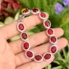 19ctw Oval Cut Ruby Halo Bracelet
