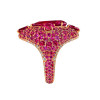 5.8ct Oval Cut Ruby Allover Paved Vintage Cocktail Ring