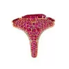 5.8ct Oval Cut Ruby Allover Paved Vintage Cocktail Ring