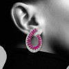 12ctw Marquise Cut Nature Inspired Ruby Statement Earrings
