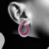 12ctw Marquise Cut Nature Inspired Ruby Statement Earrings