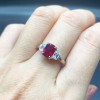 1.5ct Cushion Cut Ruby Dainty Engagement Ring