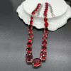 Oval Cut Ruby Choker Necklace in Sterling Silver