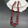 Oval Cut Ruby Choker Necklace in Sterling Silver
