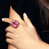 5.8ct Oval Cut Ruby Allover Paved Vintage Cocktail Ring