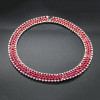 60ctw Round Cut Ruby Three-row Necklace