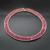 60ctw Round Cut Ruby Three-row Necklace