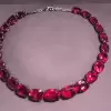 Oval Cut Ruby Choker Necklace in Sterling Silver